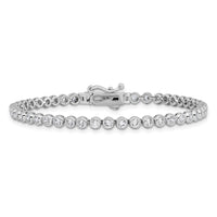 Load image into Gallery viewer, Sterling Shimmer Sterling Silver Rhodium-plated Bezel Set 2.3mm CZ 48 Stone 7 inch Bracelet
