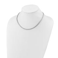 Load image into Gallery viewer, Sterling Shimmer Sterling Silver Rhodium-plated Bezel Set 2.5mm CZ 106 Stone 17 inch Necklace
