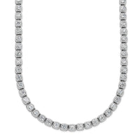 Load image into Gallery viewer, Sterling Shimmer Sterling Silver Rhodium-plated Bezel Set 2.5mm CZ 106 Stone 17 inch Necklace
