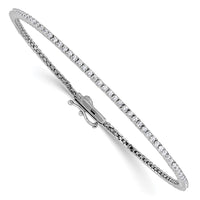 Load image into Gallery viewer, Sterling Shimmer Sterling Silver Rhodium-plated 1.5mm CZ 109 Stone 8 inch Bracelet
