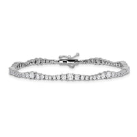 Load image into Gallery viewer, Sterling Shimmer Sterling Silver Rhodium-plated CZ 79 Stone 7 inch Bracelet
