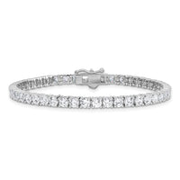 Load image into Gallery viewer, Sterling Shimmer Sterling Silver Rhodium-plated 3.5mm CZ 48 Stone 7 inch Bracelet

