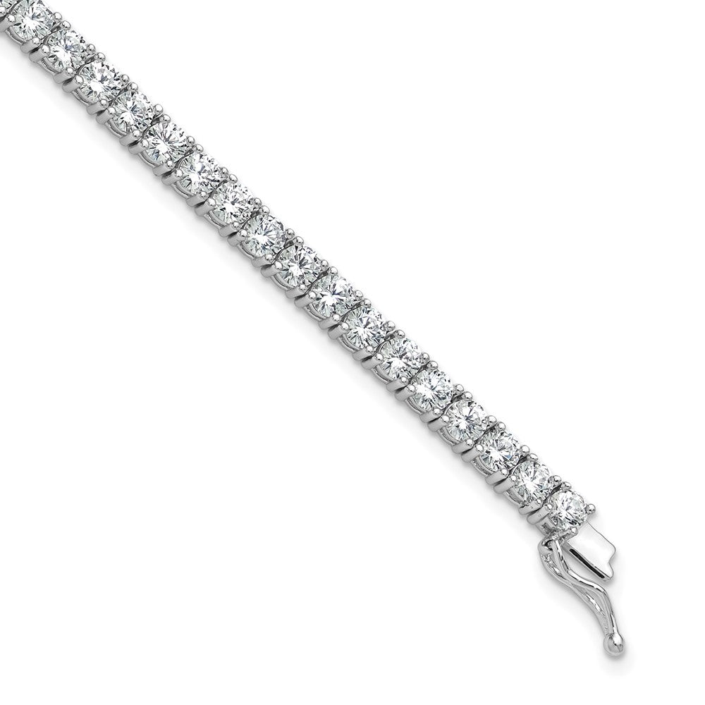 Sterling Shimmer Sterling Silver Rhodium-plated 3.5mm CZ 48 Stone 7 inch Bracelet