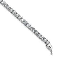 Load image into Gallery viewer, Sterling Shimmer Sterling Silver Rhodium-plated 3.5mm CZ 54 Stone 8 inch Bracelet
