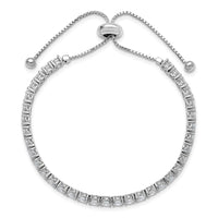 Load image into Gallery viewer, Sterling Shimmer Sterling Silver Rhodium-plated 3.5mm CZ 35 Stone Adjustable Bracelet
