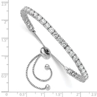 Load image into Gallery viewer, Sterling Shimmer Sterling Silver Rhodium-plated 3.5mm CZ 35 Stone Adjustable Bracelet
