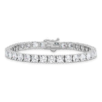 Load image into Gallery viewer, Sterling Shimmer Sterling Silver Rhodium-plated 5mm CZ 34 Stone 7 inch Bracelet
