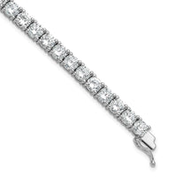 Load image into Gallery viewer, Sterling Shimmer Sterling Silver Rhodium-plated 5mm CZ 34 Stone 7 inch Bracelet
