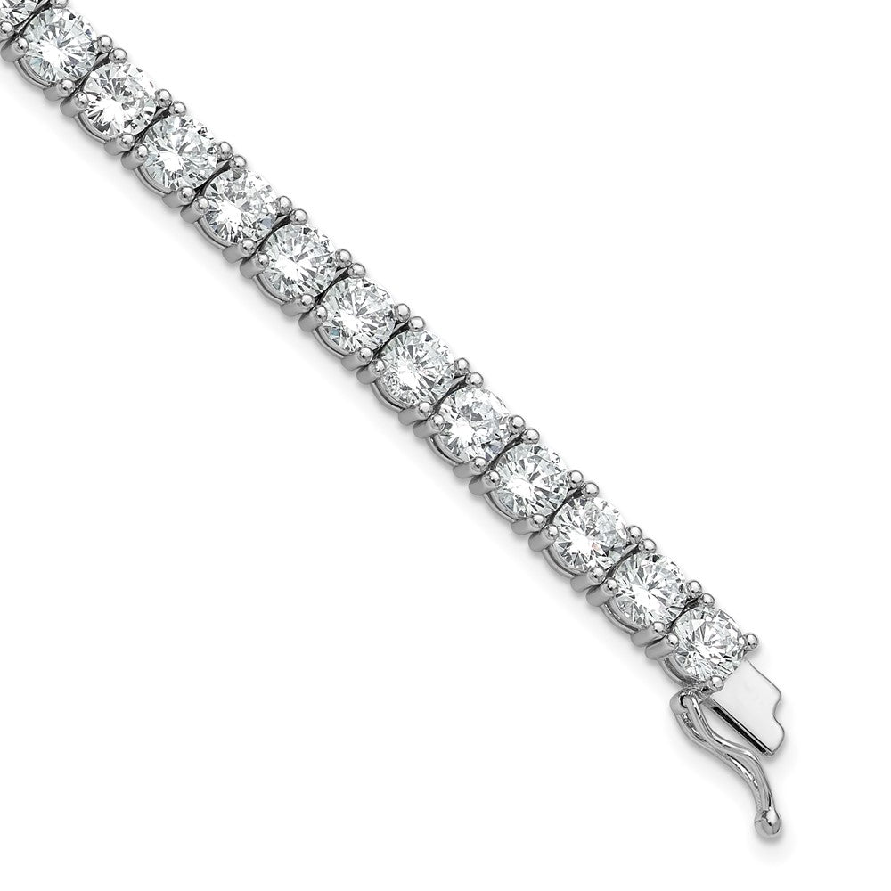 Sterling Shimmer Sterling Silver Rhodium-plated 5mm CZ 34 Stone 7 inch Bracelet
