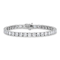 Load image into Gallery viewer, Sterling Shimmer Sterling Silver Rhodium-plated 5mm CZ 39 Stone 8 inch Bracelet
