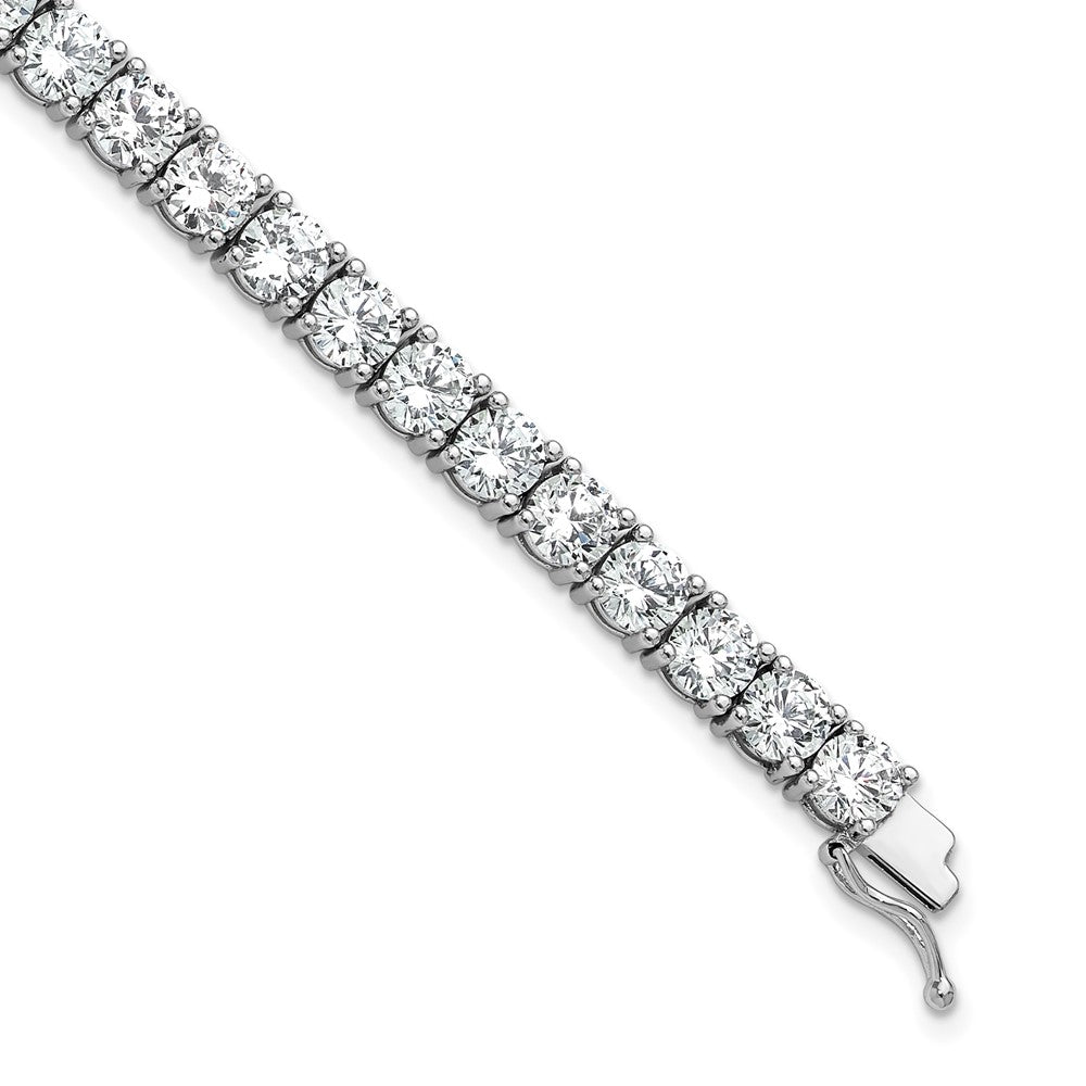 Sterling Shimmer Sterling Silver Rhodium-plated 5mm CZ 39 Stone 8 inch Bracelet