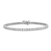 Load image into Gallery viewer, Sterling Shimmer Sterling Silver Rhodium-plated Square 3mm x 3mm CZ 86 Stone 8 inch Bracelet
