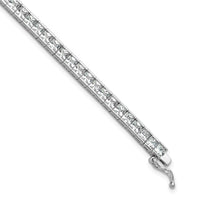 Load image into Gallery viewer, Sterling Shimmer Sterling Silver Rhodium-plated Square 3mm x 3mm CZ 61 Stone 8 inch Bracelet
