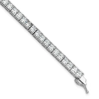 Load image into Gallery viewer, Sterling Shimmer Sterling Silver Rhodium-plated Square 3.5mm x 3.5mm CZ 46 Stone 7 inch Bracelet
