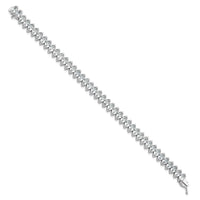 Load image into Gallery viewer, Sterling Shimmer Sterling Silver Rhodium-plated 5mm x 4mm CZ 41 Stone 7 inch Bracelet

