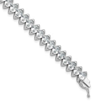 Load image into Gallery viewer, Sterling Shimmer Sterling Silver Rhodium-plated 5mm x 4mm CZ 41 Stone 7 inch Bracelet
