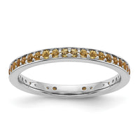 Load image into Gallery viewer, Sterling Silver Stackable Expressions Citrine Ring
