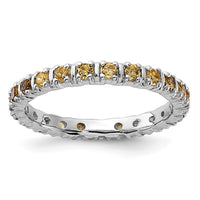 Load image into Gallery viewer, Sterling Silver Stackable Expressions Citrine Ring
