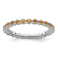 Load image into Gallery viewer, Sterling Silver Stackable Expressions Citrine Ring
