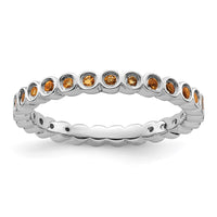 Load image into Gallery viewer, Sterling Silver Stackable Expressions Citrine Ring
