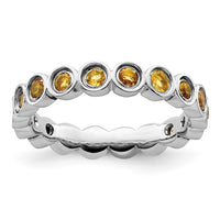 Load image into Gallery viewer, Sterling Silver Stackable Expressions Citrine Ring
