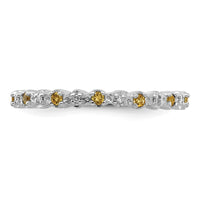 Load image into Gallery viewer, Sterling Silver Stackable Expressions Citrine &amp; Diamond Ring
