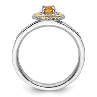 Load image into Gallery viewer, Sterling Silver &amp; 14K Stackable Expressions Citrine Ring
