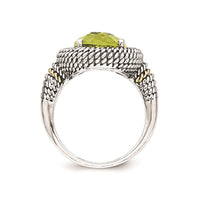 Load image into Gallery viewer, Sterling Silver w/14k Antiqued Lemon Quartz Ring
