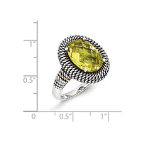 Load image into Gallery viewer, Sterling Silver w/14k Antiqued Lemon Quartz Ring

