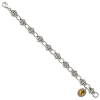 Load image into Gallery viewer, Shey Couture Sterling Silver with 14K Accent 7.75 Inch Antiqued Oval Citrine Bracelet
