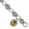 Shey Couture Sterling Silver with 14K Accent 7.75 Inch Antiqued Oval Citrine Bracelet