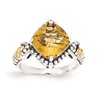 Sterling Silver w/14ky Citrine Cushion Ring