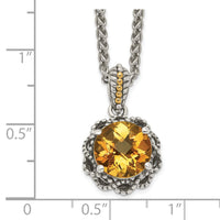 Load image into Gallery viewer, Shey Couture Sterling Silver with 14K Accent 18 Inch Antiqued Round Citrine Necklace
