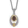 Sterling Silver & Flash Gold-plated Smoky Quartz Oval Necklace