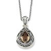 Sterling Silver w/14k Smoky Quartz 18in Necklace