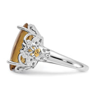 Load image into Gallery viewer, Sterling Silver w/14k Accent Polished Whiskey Quartz Ring
