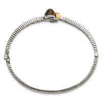 Load image into Gallery viewer, Shey Couture Sterling Silver with 14K Accent Antiqued Smoky Quartz and Diamond Bangle Bracelet
