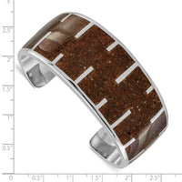 Load image into Gallery viewer, Sterling Silver Tan Resin &amp; Sand Cuff Bracelet

