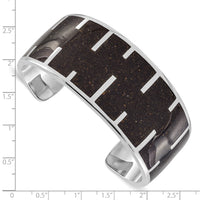 Load image into Gallery viewer, Sterling Silver Black Resin &amp; Sand Cuff Bracelet
