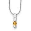 White Ice Sterling Silver Rhodium-plated 18 inch Diamond and Citrine Necklace with 2 inch Extender