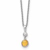 White Ice Sterling Silver Rhodium-plated 18 inch Diamond and Citrine Necklace with 2 inch Extender