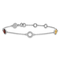 Load image into Gallery viewer, White Ice Sterling Silver Rhodium-plated Diamond, Citrine, Garnet 6.25 inch Bracelet plus 1inch Extender
