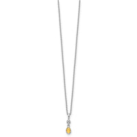 Load image into Gallery viewer, White Ice Sterling Silver Rhodium-plated 18 inch Diamond and Citrine Necklace with 2 inch Extender

