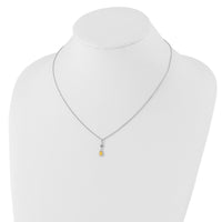 Load image into Gallery viewer, White Ice Sterling Silver Rhodium-plated 18 inch Diamond and Citrine Necklace with 2 inch Extender
