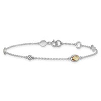 Load image into Gallery viewer, White Ice Sterling Silver Rhodium-plated 7.5 inch Diamond and Citrine Bracelet with 1.25  inch Extender
