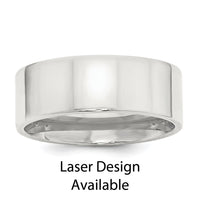 Load image into Gallery viewer, Sterling Silver with Lasered Design 8mm Flat Size 10 Band
