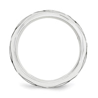 Load image into Gallery viewer, Sterling Silver with Lasered Design 8mm Comfort Fit Size 7 Band
