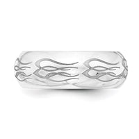 Load image into Gallery viewer, Sterling Silver with Lasered Design 8mm Comfort Fit Size 7.5 Band

