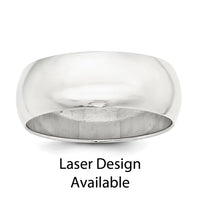 Load image into Gallery viewer, Sterling Silver with Lasered Design 8mm Comfort Fit Size 9.5 Band

