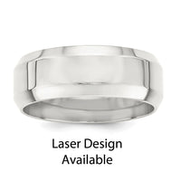 Load image into Gallery viewer, Sterling Silver with Lasered Design 8mm Flat Beveled Edge Size 7.5 Band
